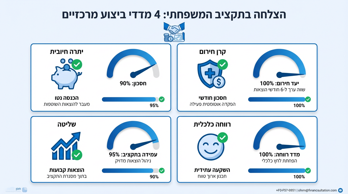 גרף התקדמות ביציאה ממינוס ובניית חיסכון