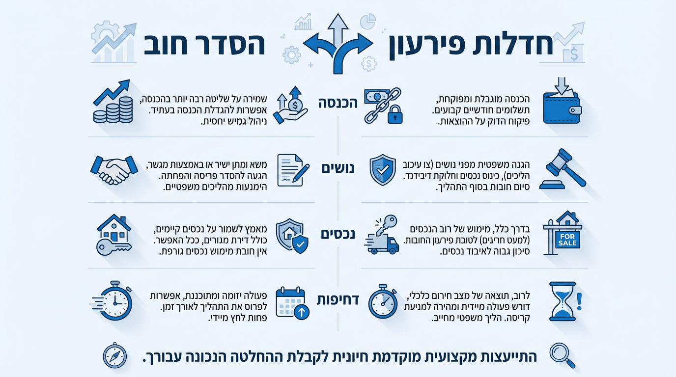 בדיקת התאמה - הסדר חוב או חדלות פירעון לעסק משפחתי