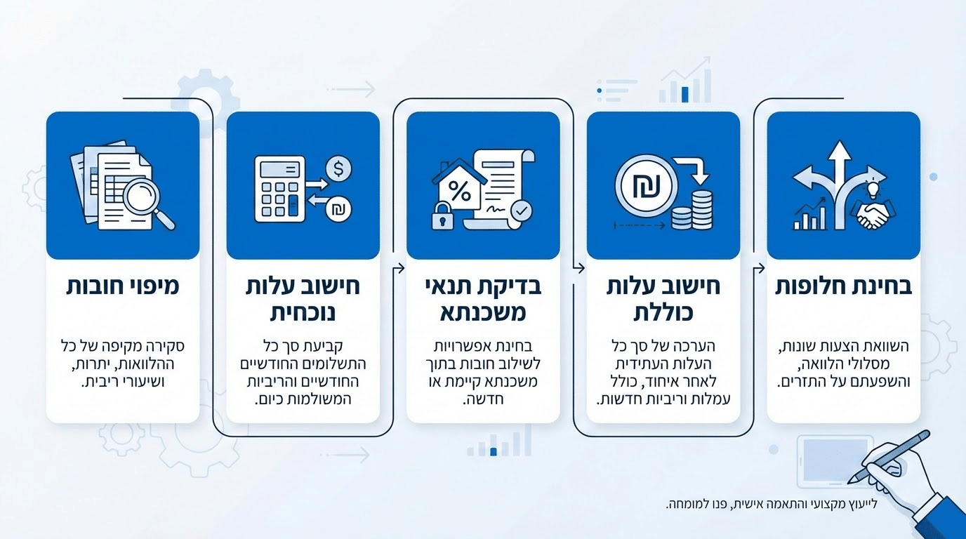 בדיקת כדאיות למשכנתא לסגירת חובות