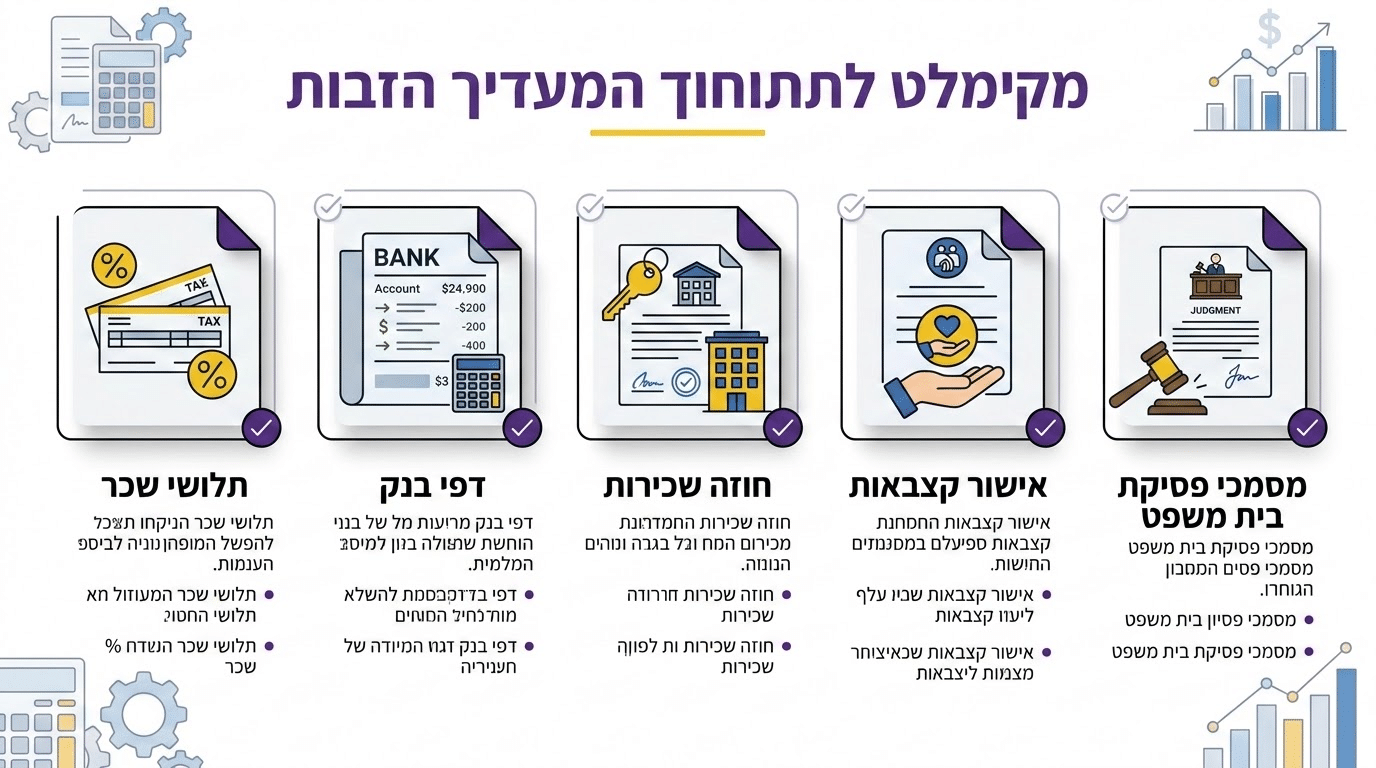 מיפוי מצב - אילו מסמכים כדאי לאסוף לפני פנייה לרשות האכיפה והגבייה