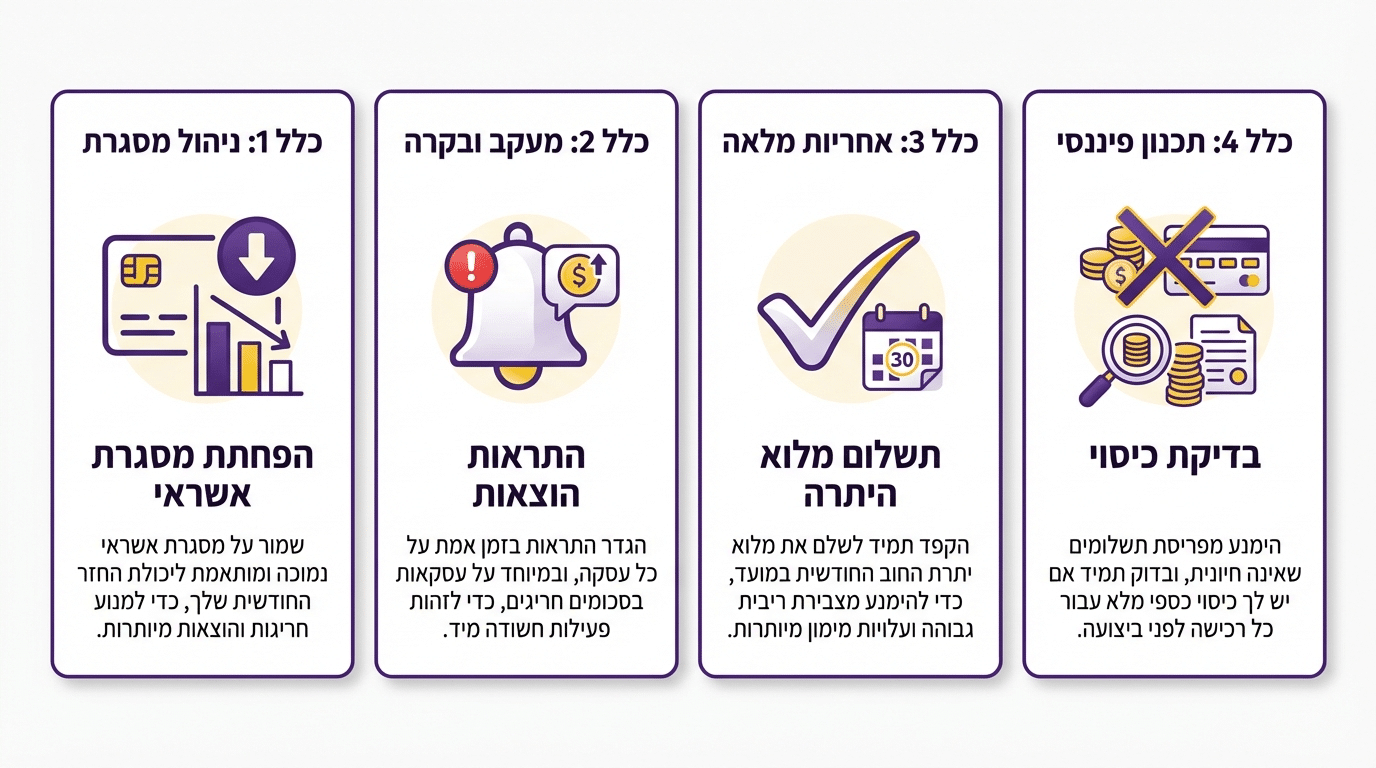 כללים לשימוש נכון באשראי ומניעת מינוס בבנק