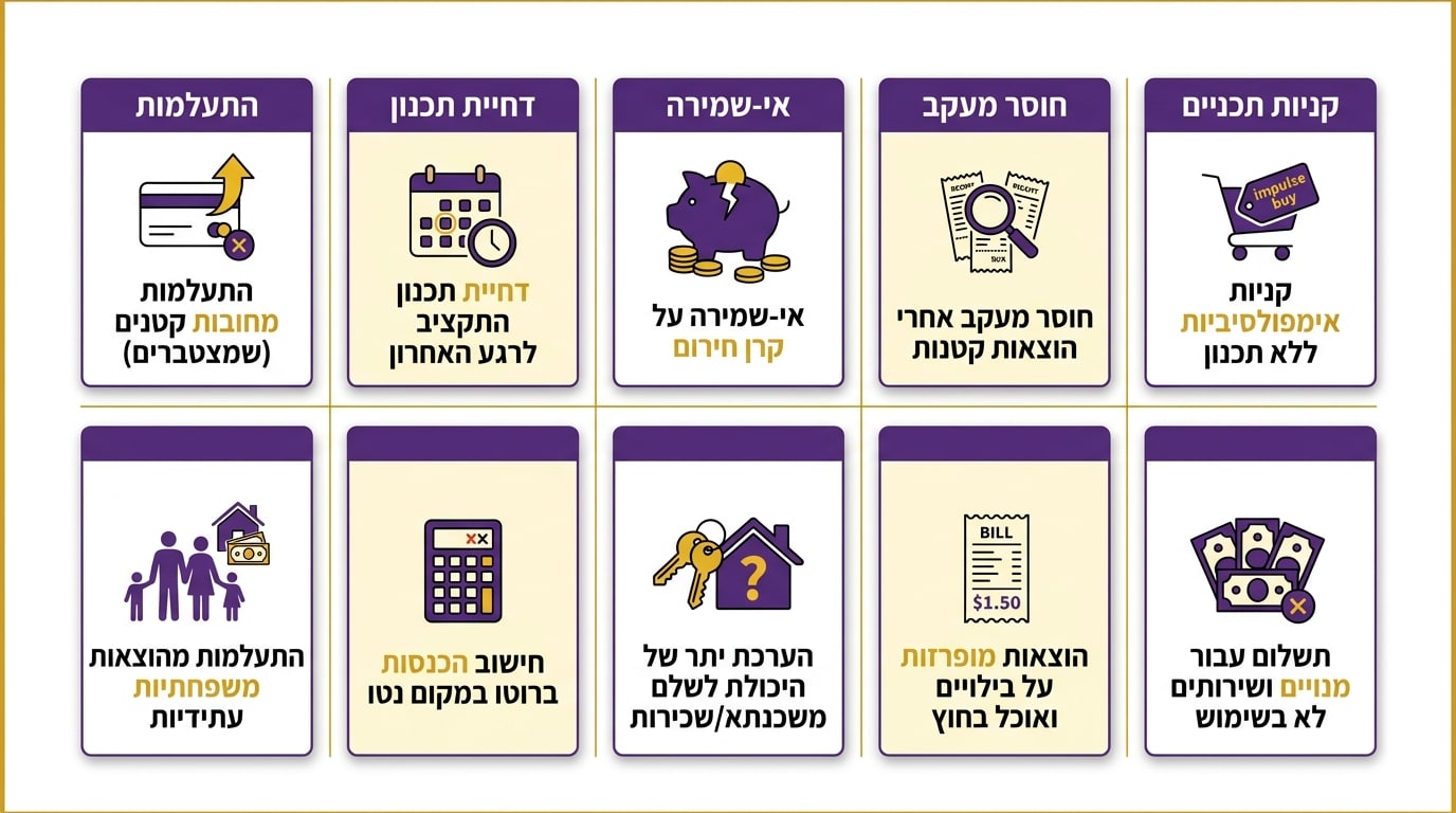 10 טעויות בתכנון תקציב שגורמות לו להיכשל ואיך להימנע מהן