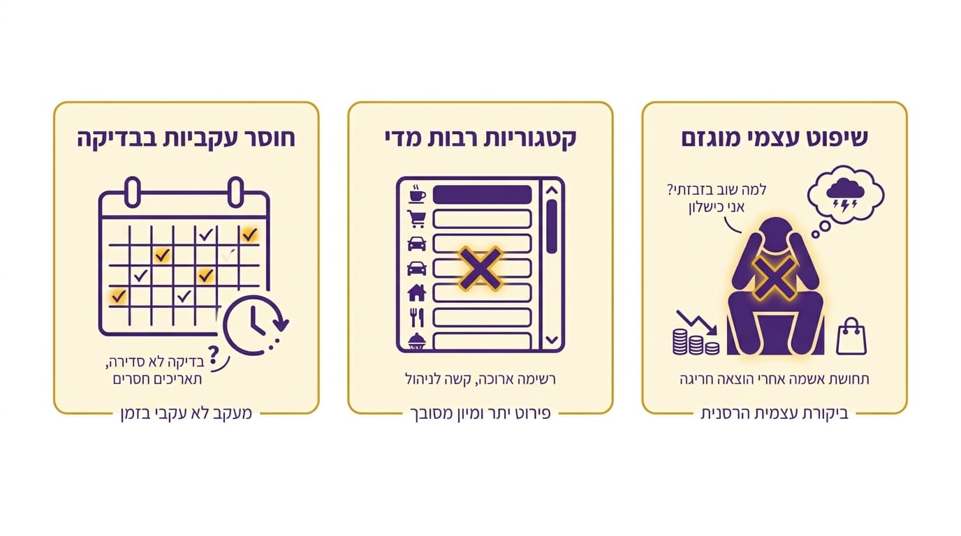 טעויות נפוצות במעקב אחרי הוצאות - כיצד לעקוב נכון אחר התקציב