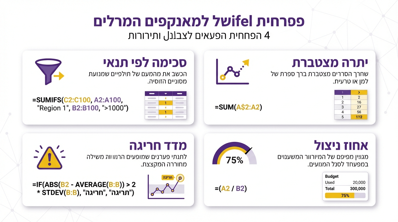 נוסחאות אקסל שימושיות לניהול תקציב יעיל