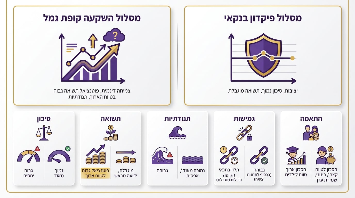 השוואה בין קופת גמל לילדים לפיקדון בנקאי לחיסכון לעתיד הילדים