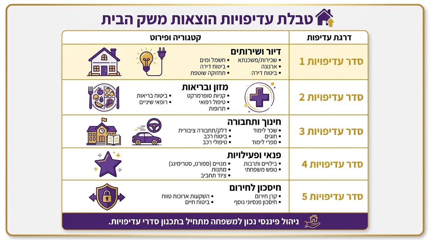 סדר עדיפויות בניהול הוצאות להורה יחיד - תכנון תקציב חד הורי