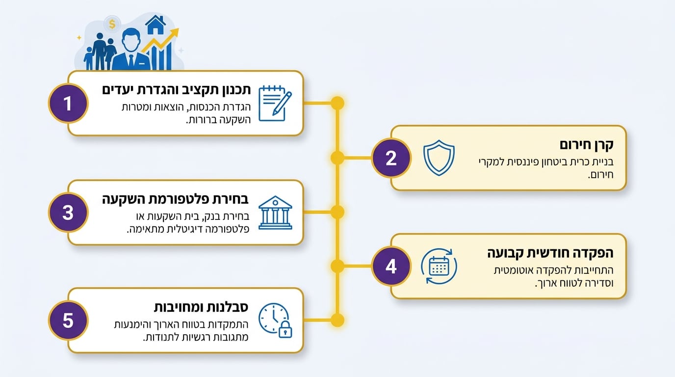 חמישה צעדים להתחלת השקעות בבורסה - מדריך פרקטי למשקיע מתחיל