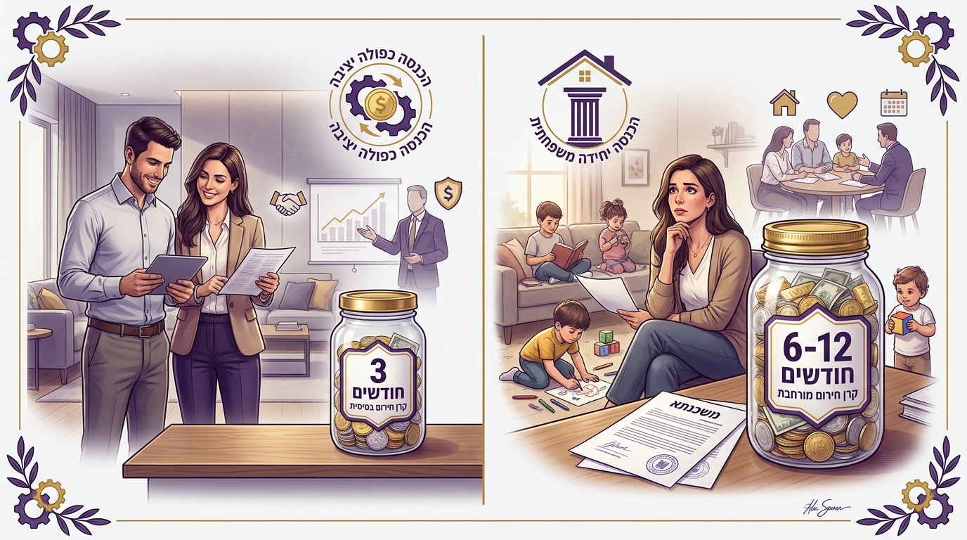 תרחישים אמיתיים לחישוב גודל קרן חירום – מתי 3 חודשים מספיקים ומתי צריך יותר