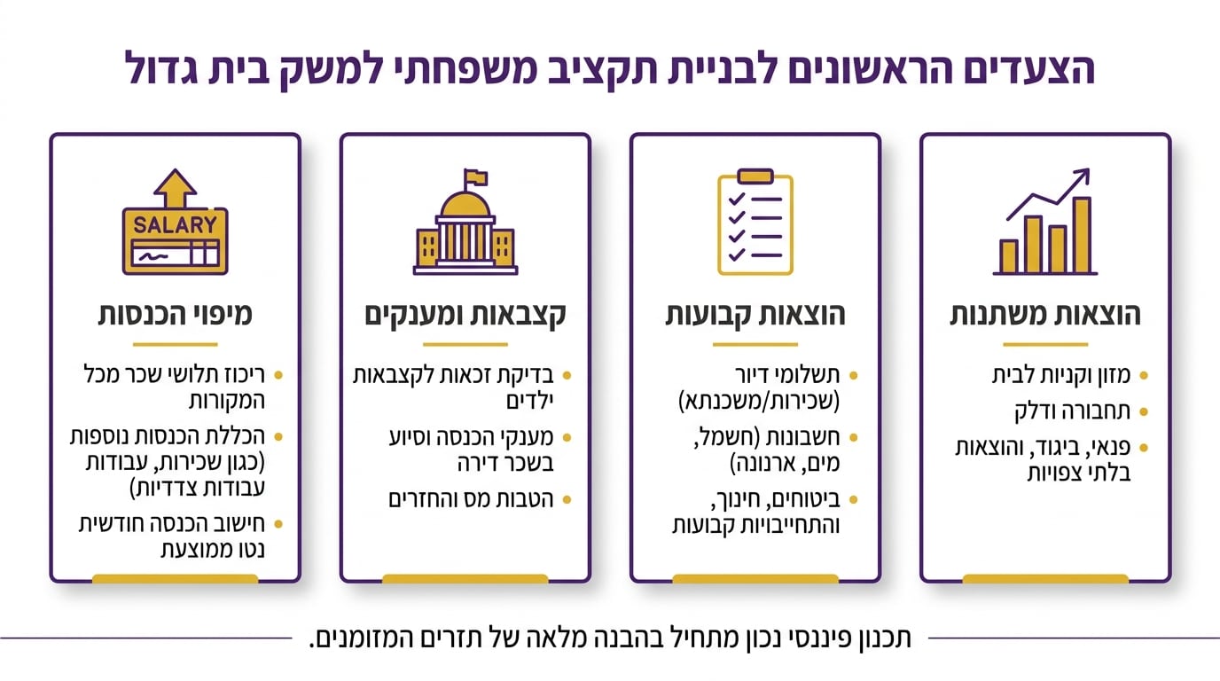 בניית תקציב למשפחה גדולה עם שלושה ילדים בישראל – שלבים ראשונים מעשיים